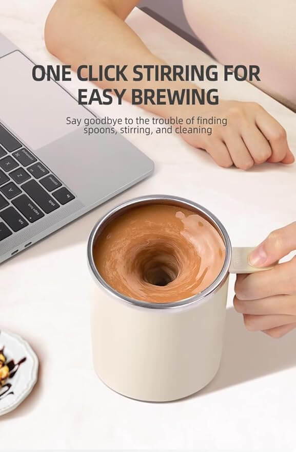 Self Stirring Coffee Mug, 12oz – Dark Black