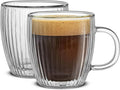 Fluted Glass Espresso Cups, 5.4oz – Set of 2
