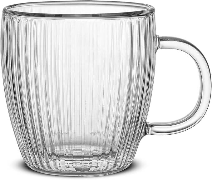 Fluted Glass Espresso Cups, 5.4oz – Set of 2