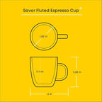 Fluted Glass Espresso Cups, 5.4oz – Set of 2