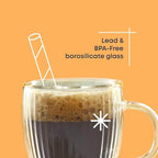 Fluted Glass Espresso Cups, 5.4oz – Set of 2