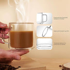 Double Wall Glass Coffee Mugs with Handle, 15oz – Set of 4