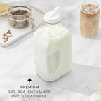 Glass Milk Bottles with Lids & Pourer, 64oz – Set of 3