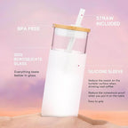 20oz Glass Tumbler with Bamboo Lid, Straw & Silicone Sleeve