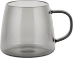 14oz Smoky Black Glass Coffee Mug with Anti-Scald Handle – Hand-Blown