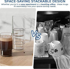 Stackable Glass Coffee Mugs with Handle, 22oz – Set of 2