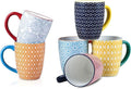 Porcelain Coffee Mugs with Handle, 16oz – Set of 6, Assorted Colors