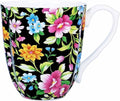 14oz Bone China Floral Coffee Mug with Comfort Handle